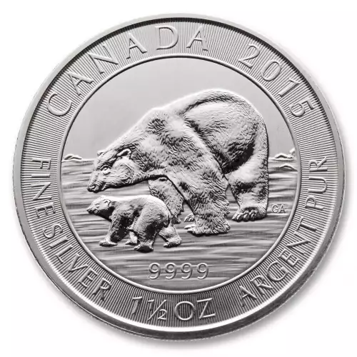 1.5 oz RCM Silver Polar Bear & Cub - 2013