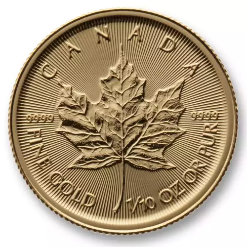 Canadian Gold Maple Leaf, 1/10 oz 9999 - Backdated