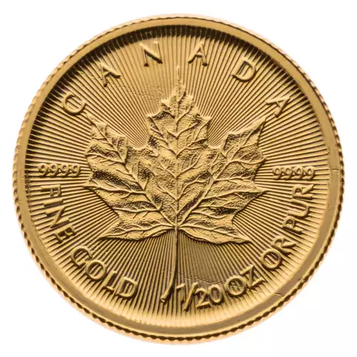 Canadian Gold Maple Leaf, 1/20 oz 9999 - Backdated