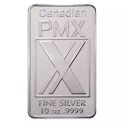 Canadian PMX Silver Bar 10 oz - Machine Cut