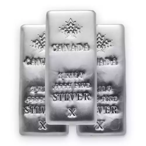 Leaf Silver Bar 1 Kilo - Poured