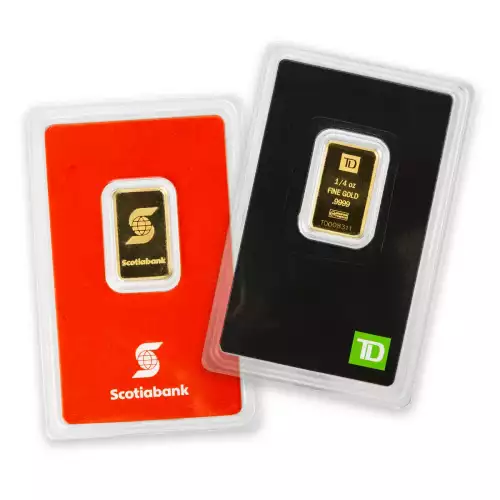 Misc Minted Gold Bar, 1/4 oz