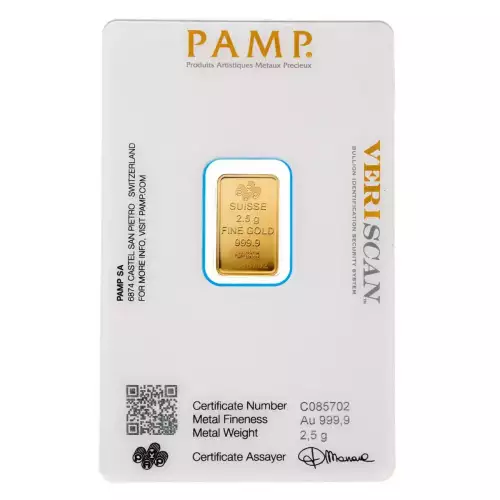 Misc Minted Gold Bar, 2.5 gram