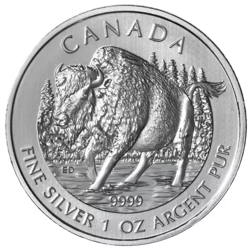 RCM 1oz Silver Wildlife Bison - 2013