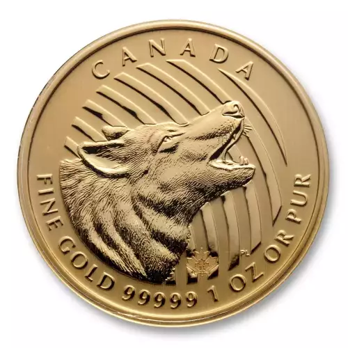 RCM Gold Coin (.99999), 1 oz - Howling Wolf - 2014