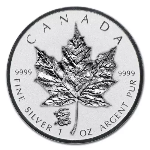RCM Lunar Privy 1oz Silver Maple Leaf, Dragon - 2012