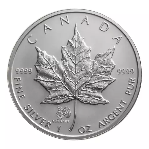 RCM Lunar Privy 1oz Silver Maple Leaf, Rooster - 2005