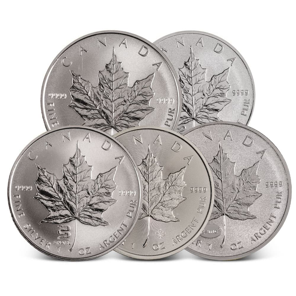 1 oz Canadian Silver Maple Leaf Coin (Random Year)