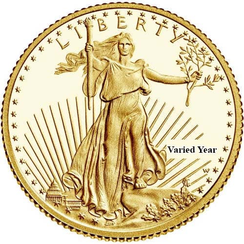 1/10 oz Proof American Gold Eagle Coin (Random Year, Box + CoA)