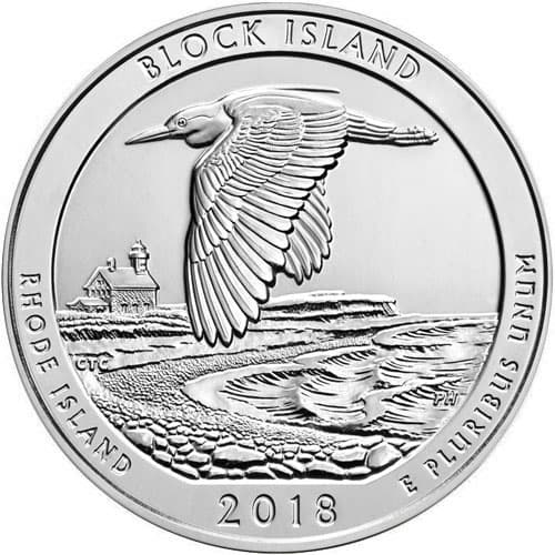 2018 5 oz ATB Block Island National Wildlife Refuge Silver Coin