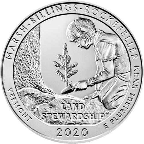 2020 5 oz ATB Marsh-Billings-Rockefeller National Historical Park Silver Coin