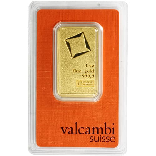 1 oz Valcambi Matte Gold Bar (New w/Assay)