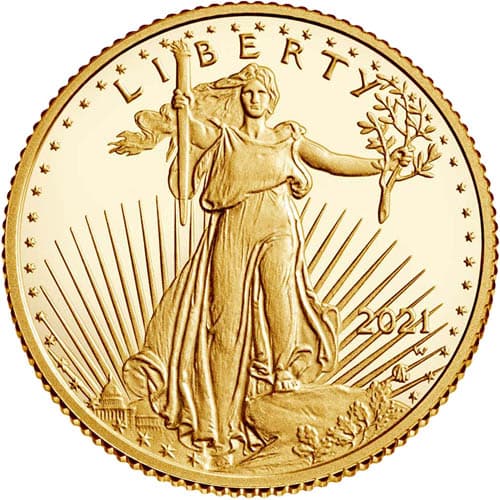 2021-W 1/10 oz Proof American Gold Eagle Coin (Box + CoA, Type 2)