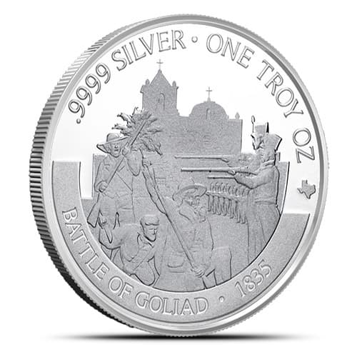 2022 1 oz Texas Mint Revolution Series Goliad Silver Round (New)