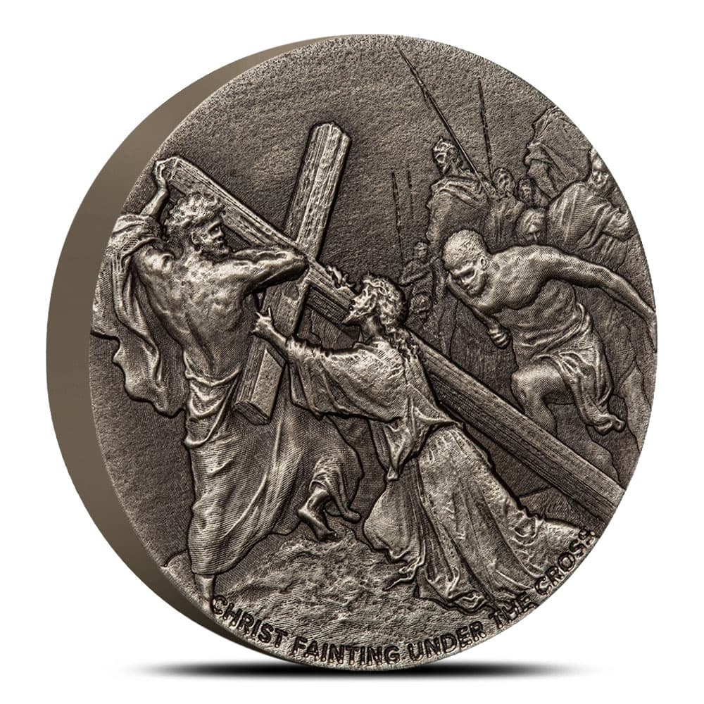 2024 2 oz Christ Fainting Under the Cross Biblical Silver Coin Series (New)