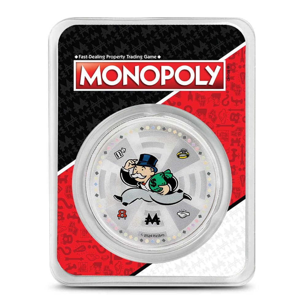 2024 1 oz Colorized Samoa Silver Mr. Monopoly Coin (BU)