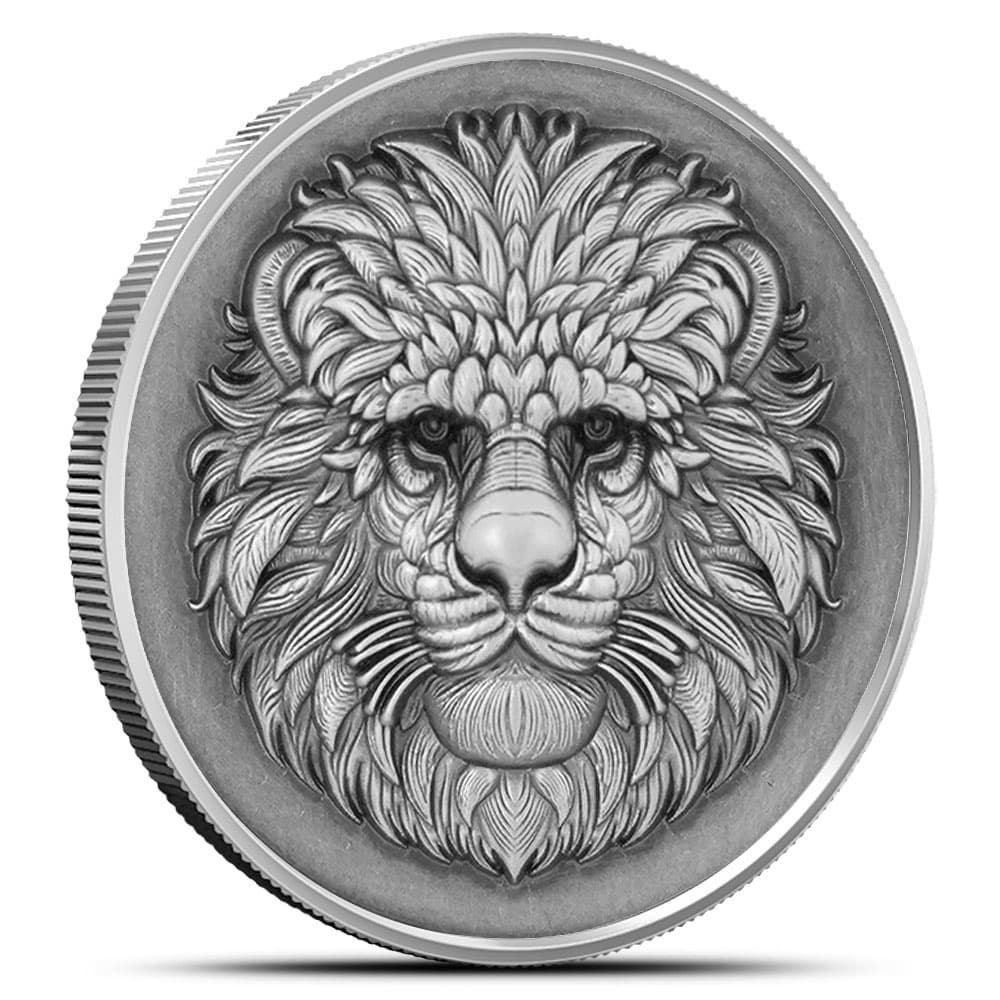 2025 1 oz Antique Fiji Silver Lion Head 3D Coin (Box + CoA, Ultra High Relief)