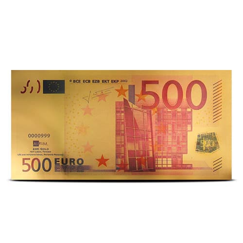 1/10 Gram Aurum 500 Euro Replica Gold Note (New)