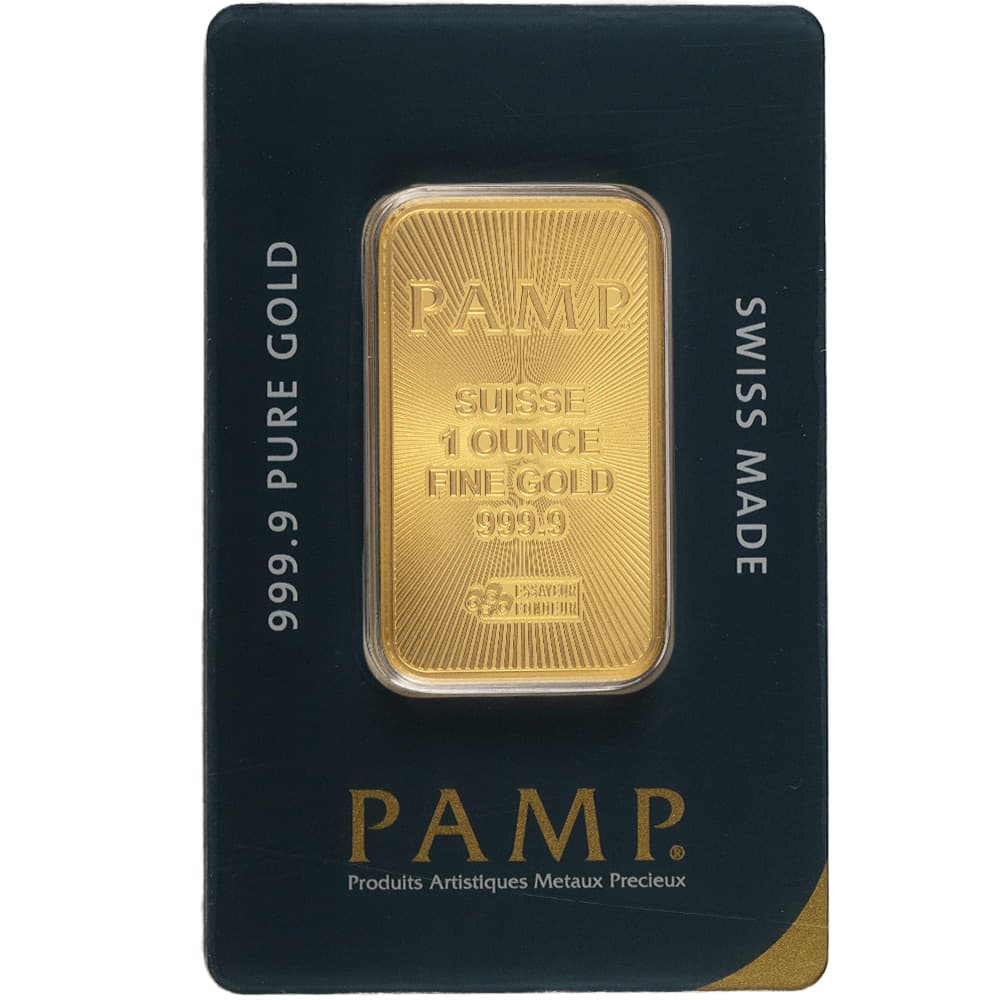 1 oz PAMP Suisse Gold Bar (New PAMP Design, New w/ Assay)