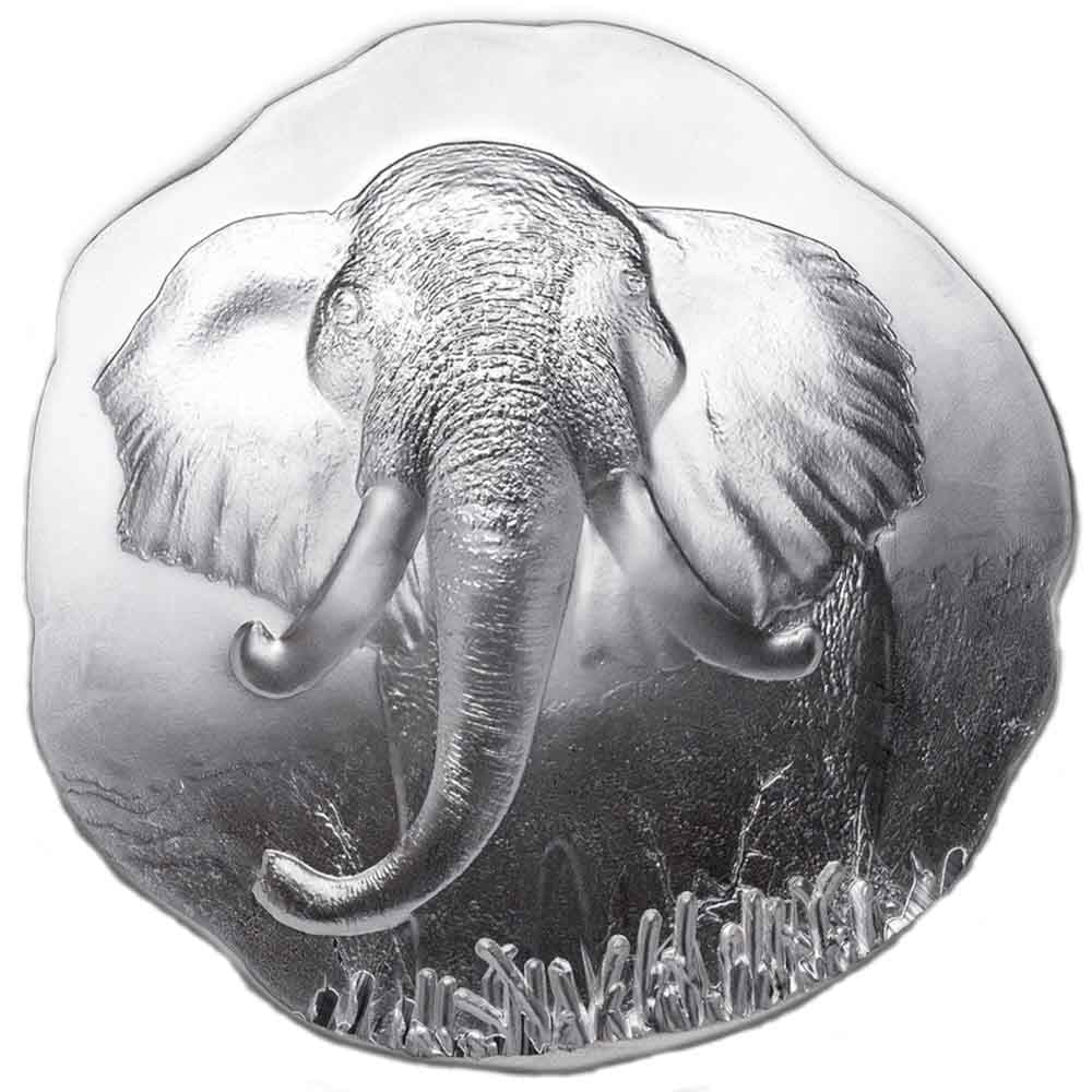 10 oz Argentia Elephant Silver Bar (New, Ultra High Relief)