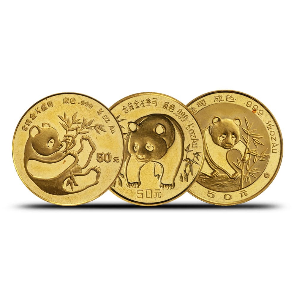 1/2 oz Chinese Gold Panda Coin (Random Year, Unsealed)