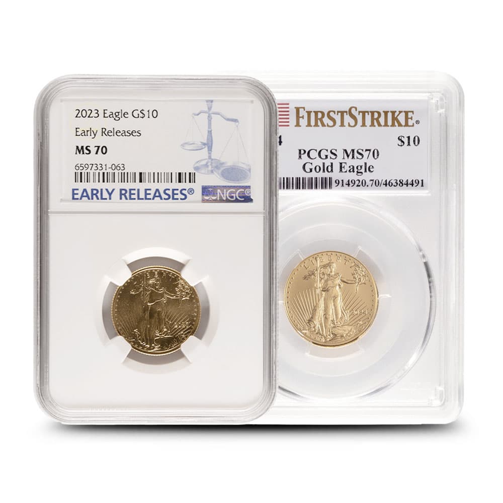 1/4 oz American Gold Eagle MS70 (Random Year, Varied Label, PCGS or NGC)