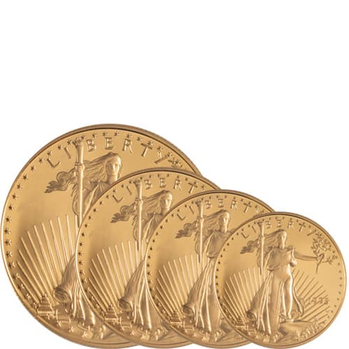 1995-W 4-Coin Proof American Gold Eagle Set (Box + CoA)