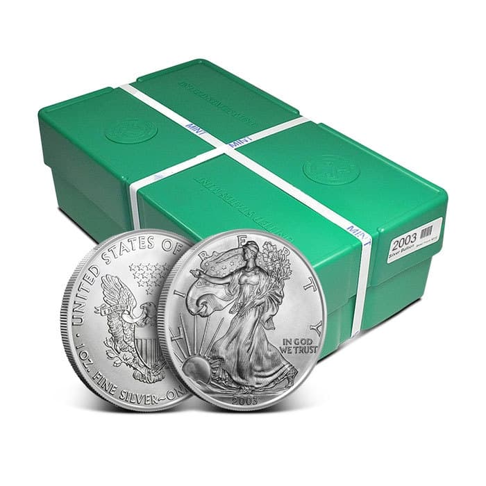 2003 1 oz American Silver Eagle Monster Box (500 Coins, BU)
