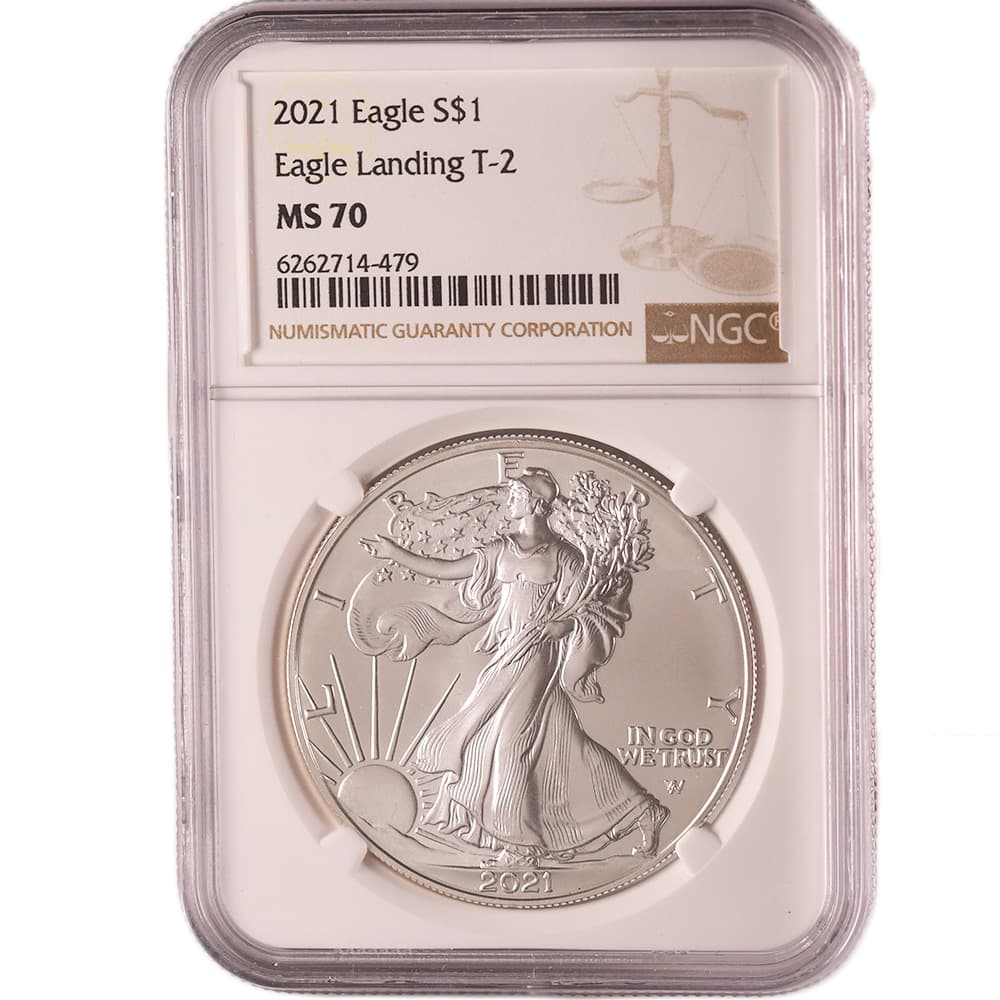 2021 1 oz American Silver Eagle Coin NGC MS70 (Type 2)