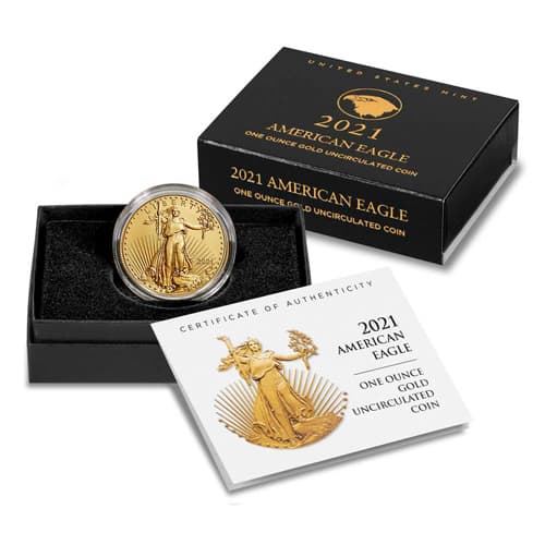 1 oz Burnished American Gold Eagle Coin (Random Year, Box + CoA)