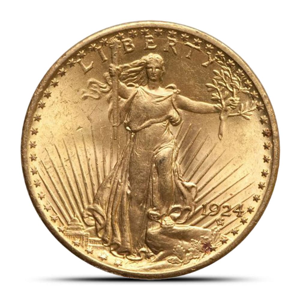 Pre-33 $20 Saint Gaudens Gold Double Eagle Coin (BU) - Jan 17, 2025