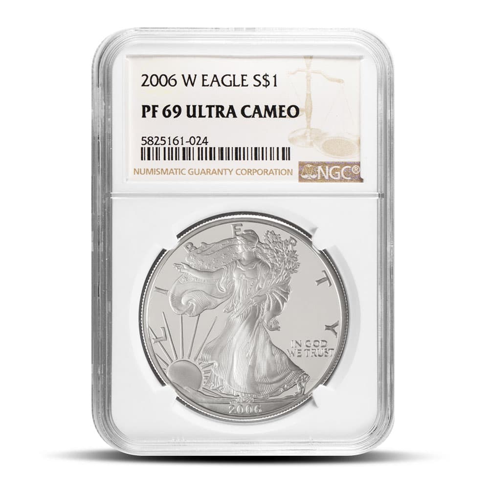 2006-W 1 oz Proof American Silver Eagle Coin NGC PF69 UCAM