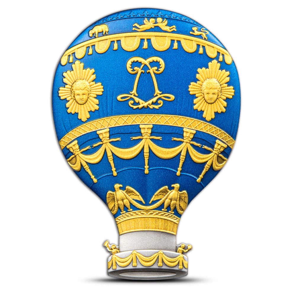2023 2 oz Antique Burundi Silver Hot Air Balloon Shaped Coin (Box + CoA)