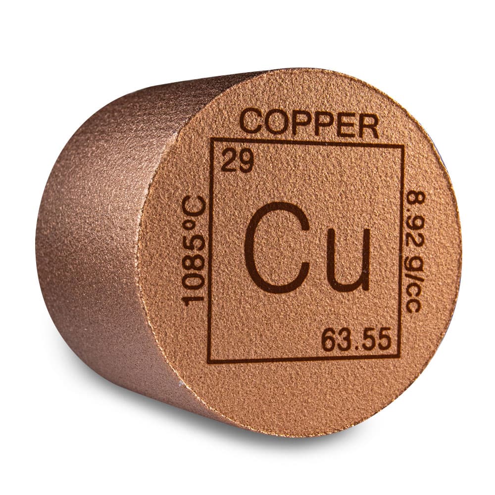5 Pound Cylinder Elemental Copper Bar (New)