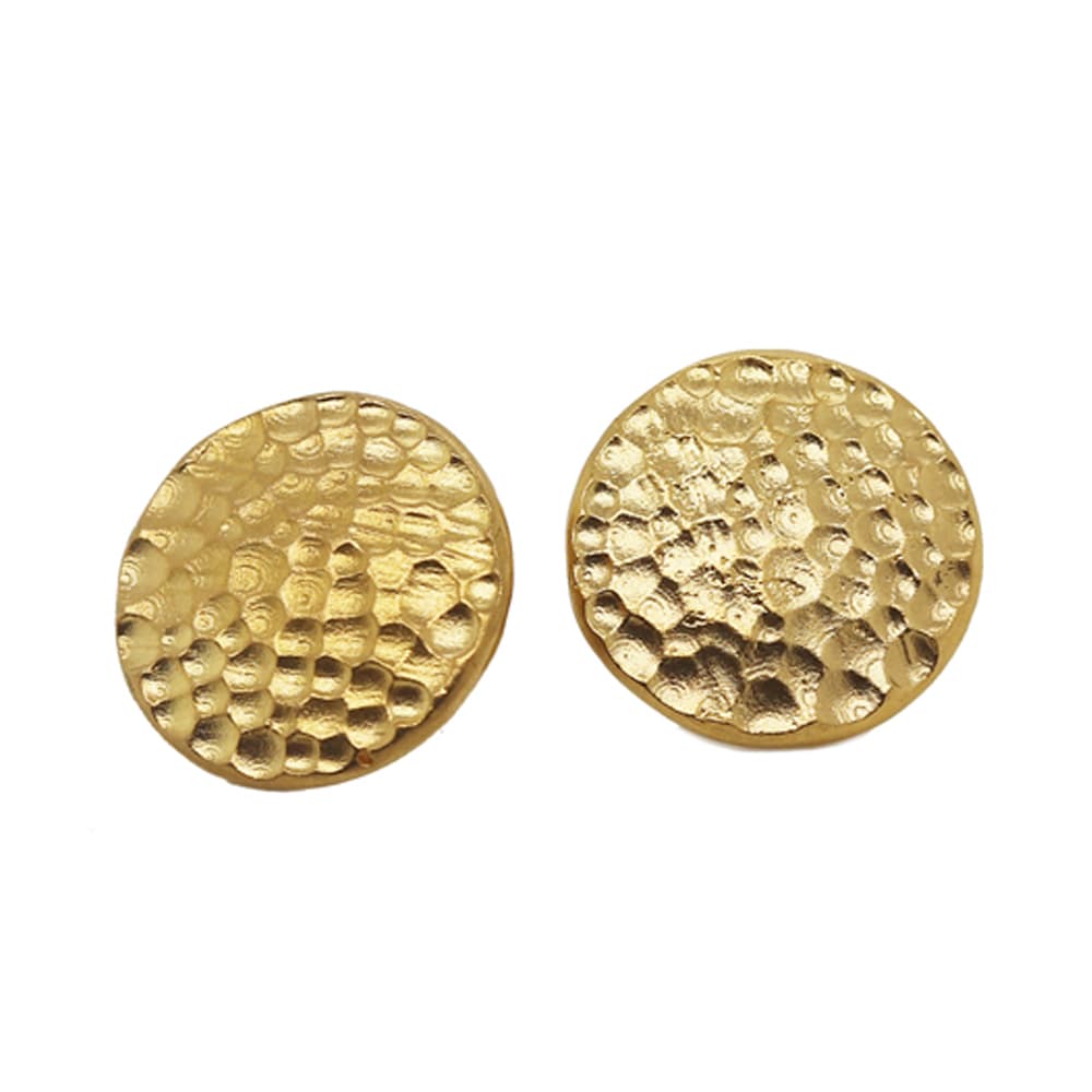 Nebü 17.1g 24K Hammered Shield Earrings