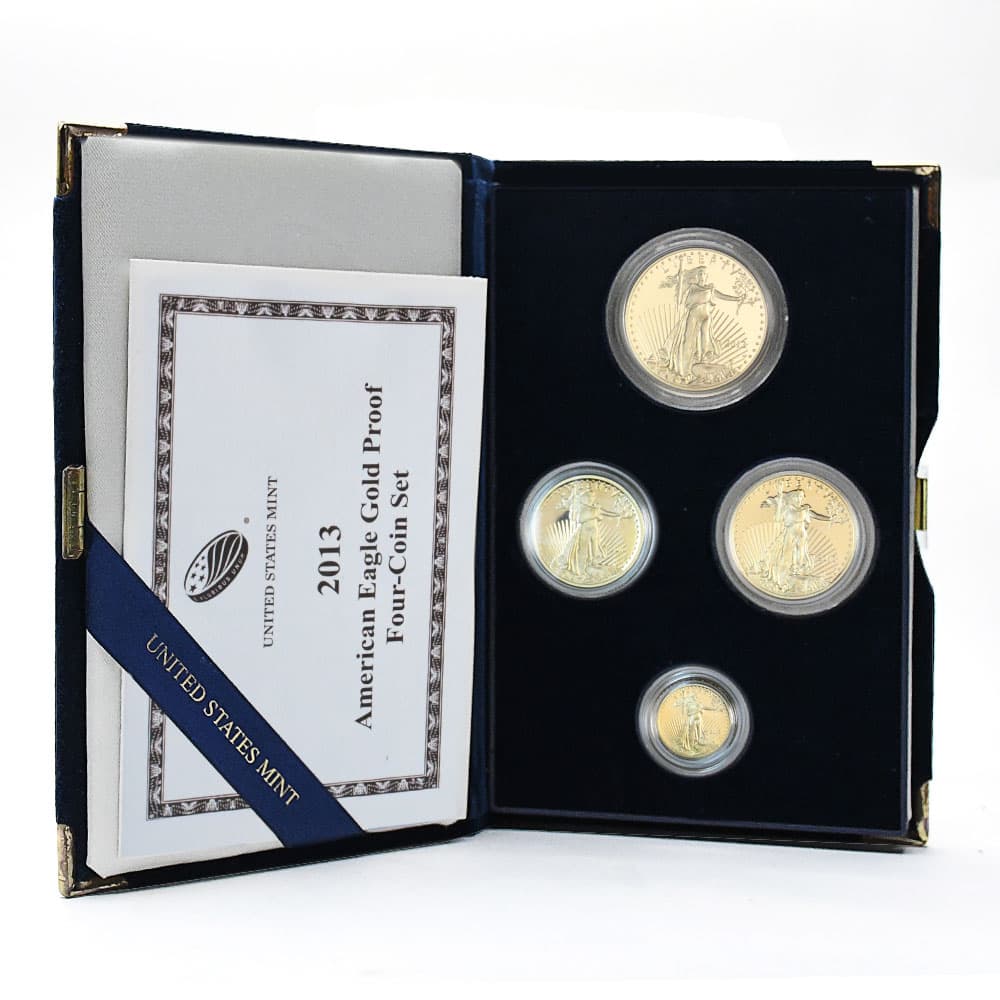 2013 4-Coin Proof American Gold Eagle Set (Box + CoA)