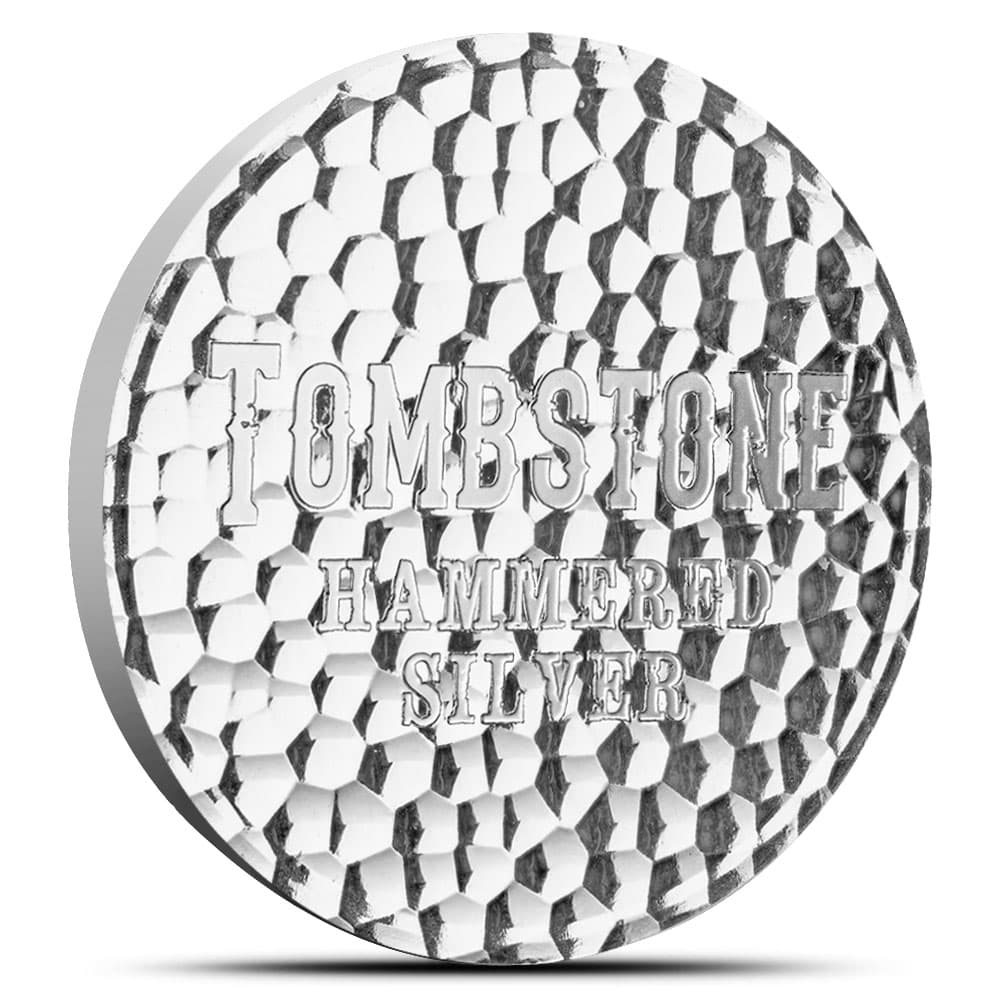 1 oz Scottsdale Silver Tombstone Hammered Round (New)