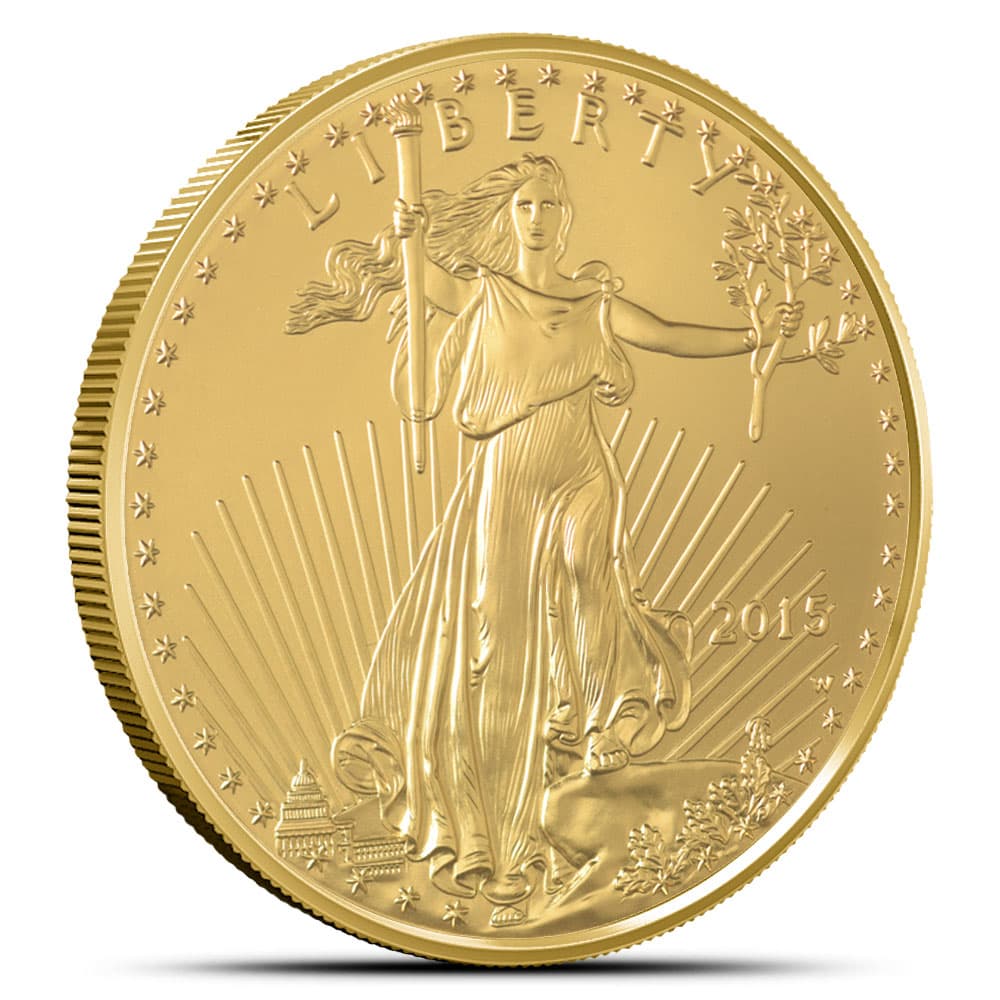 2015-W 1 oz Burnished American Gold Eagle Coin (Box + CoA)