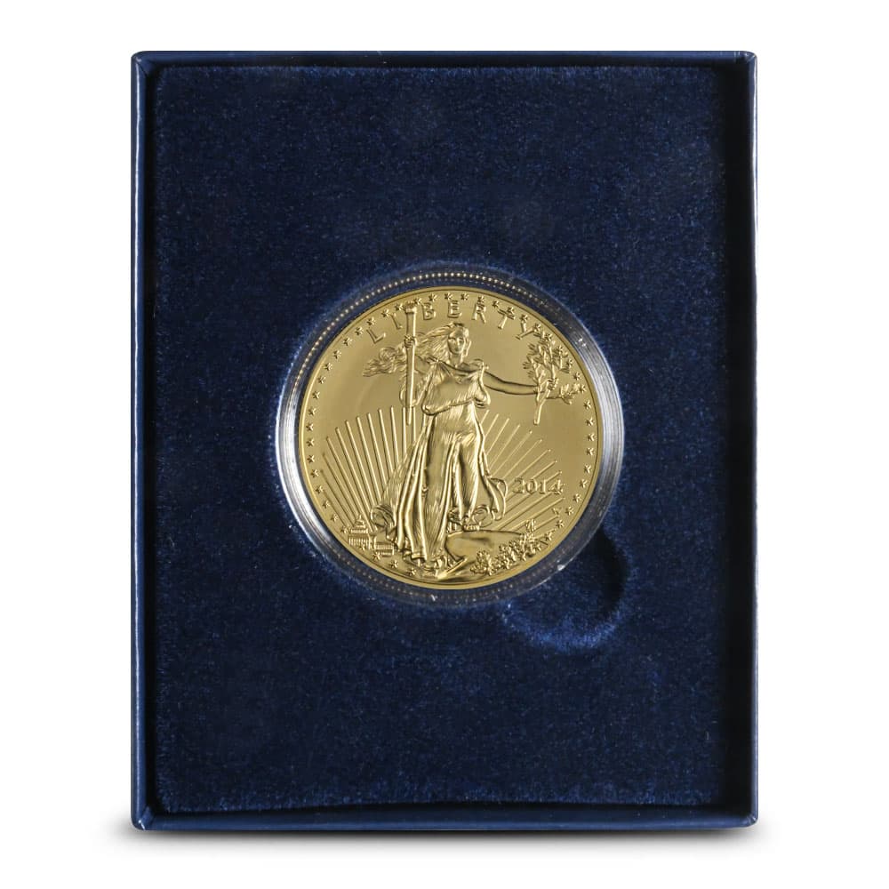 1 oz Burnished American Gold Eagle Coin (Random Year, Box + CoA)