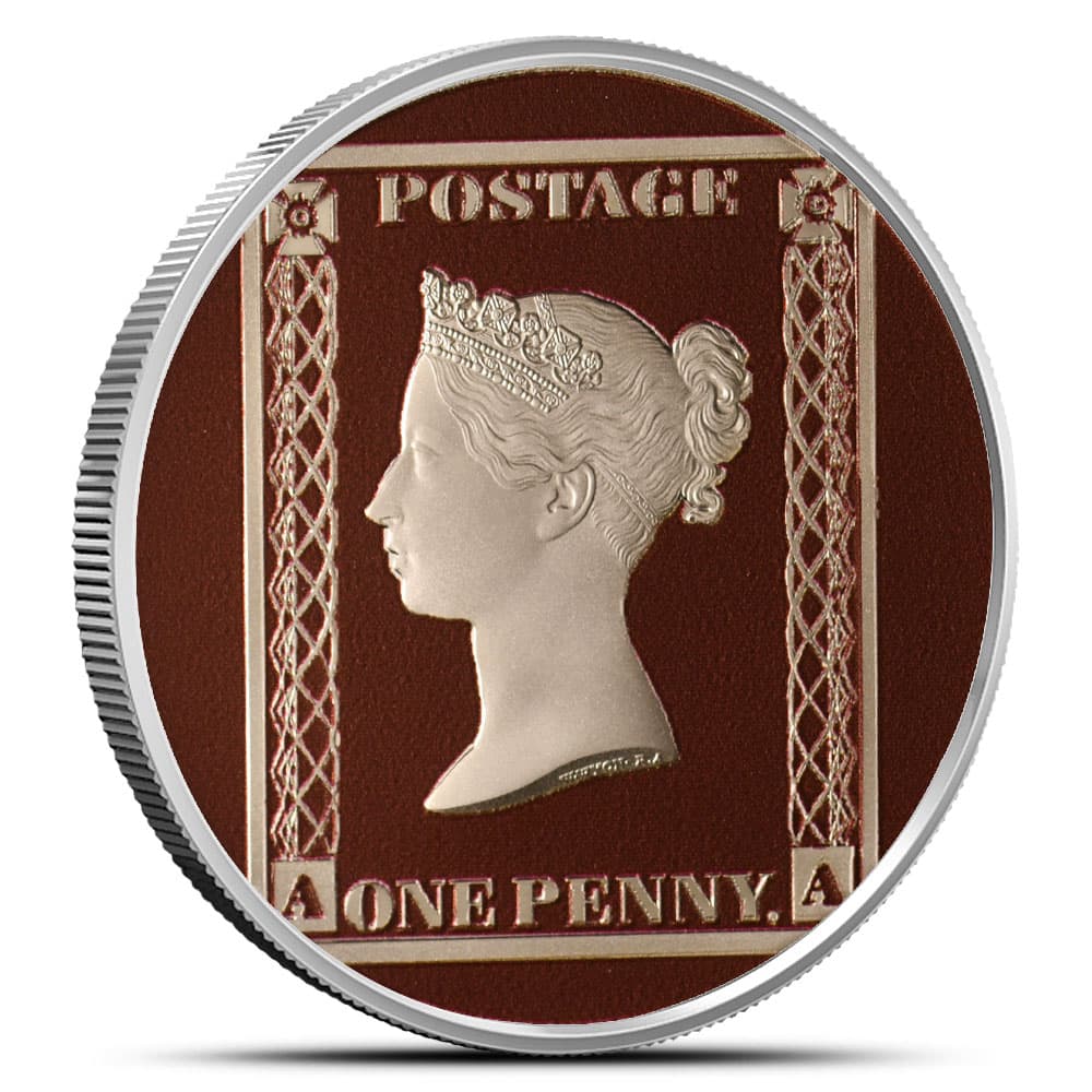 2024 1 oz Proof Gibraltar Silver One Crown Penny Red Coin (Box + CoA)