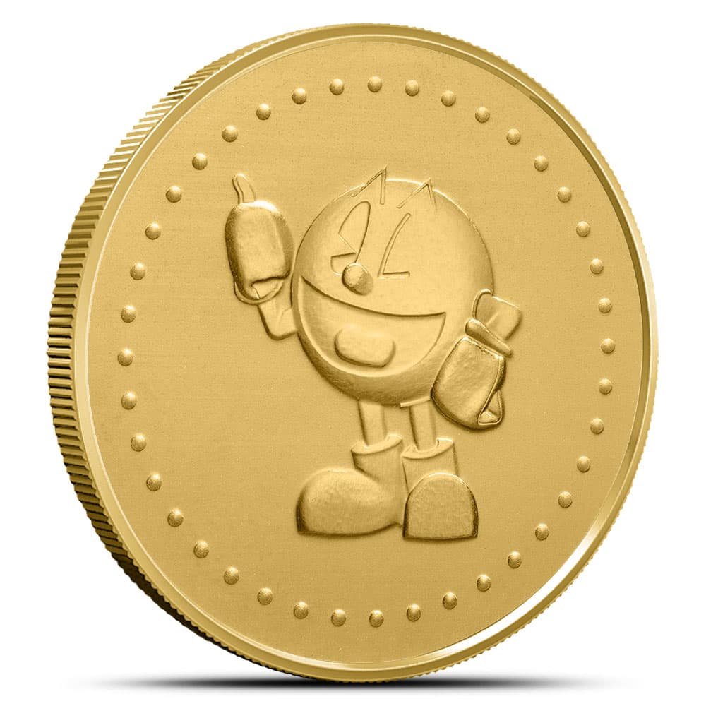 1 oz PAC-MAN Game Token Gold Round (BU)