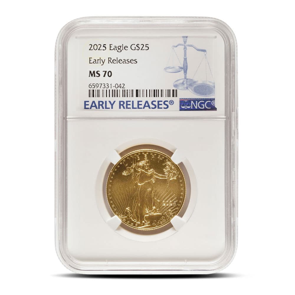 2025 1/2 oz American Gold Eagle Coin NGC MS70 ER - Jan 24, 2025