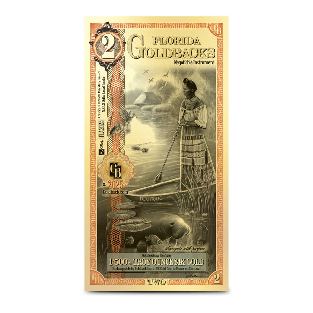2 Florida Goldback Gold Note (New) - Jan 22, 2025