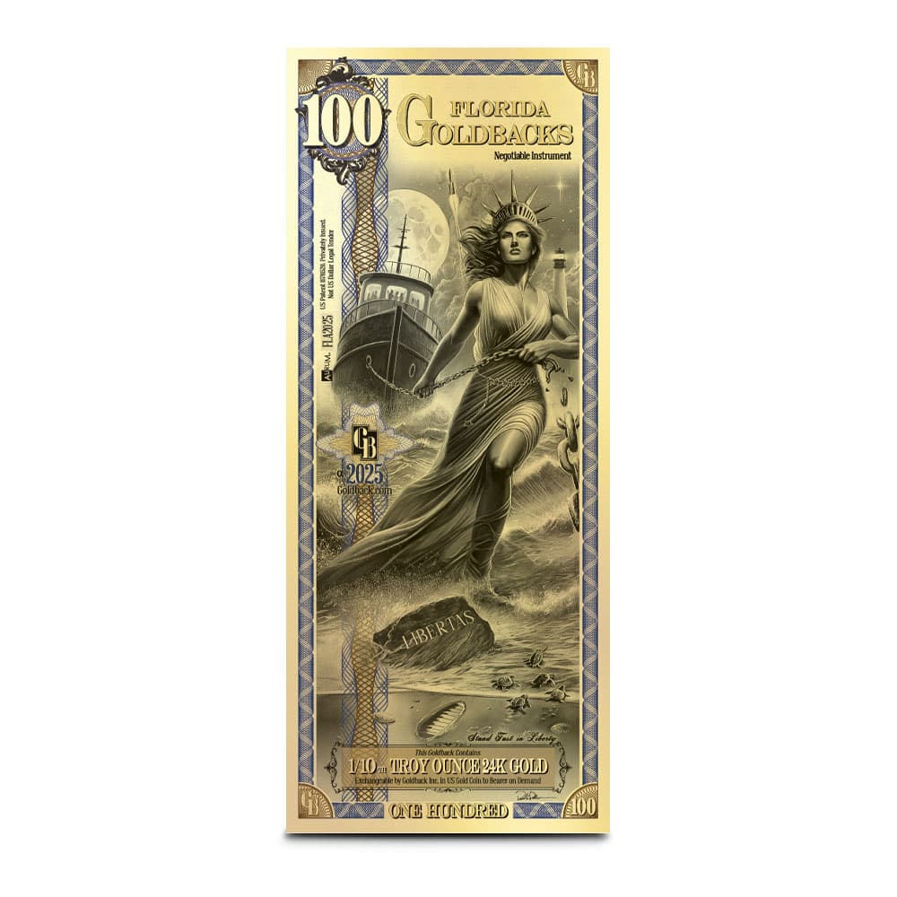 100 Florida Goldback Gold Note (New) - Jan 22, 2025