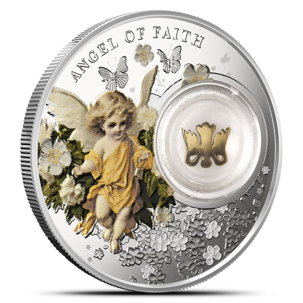 2024 14.14 Gram Proof Colorized Niue Silver Angel of Faith Coin (Box + CoA)