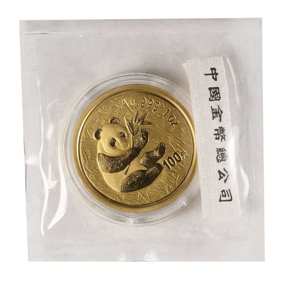 2000 1 oz Chinese Gold Panda Frosted Ring Coin (Sealed)