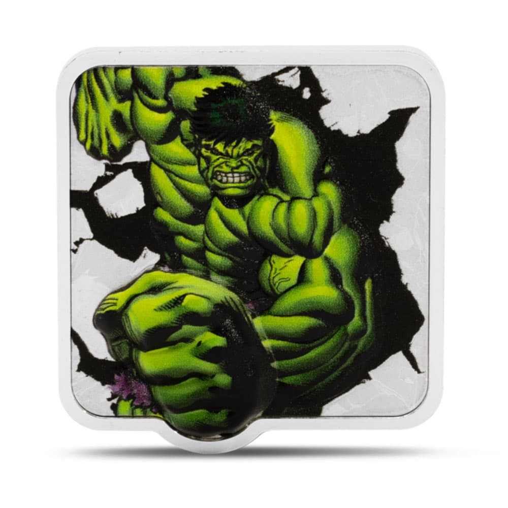 2025 2 oz Proof Colorized Niue Silver Hulk Smash Coin (Box + CoA, Ultra High Relief)