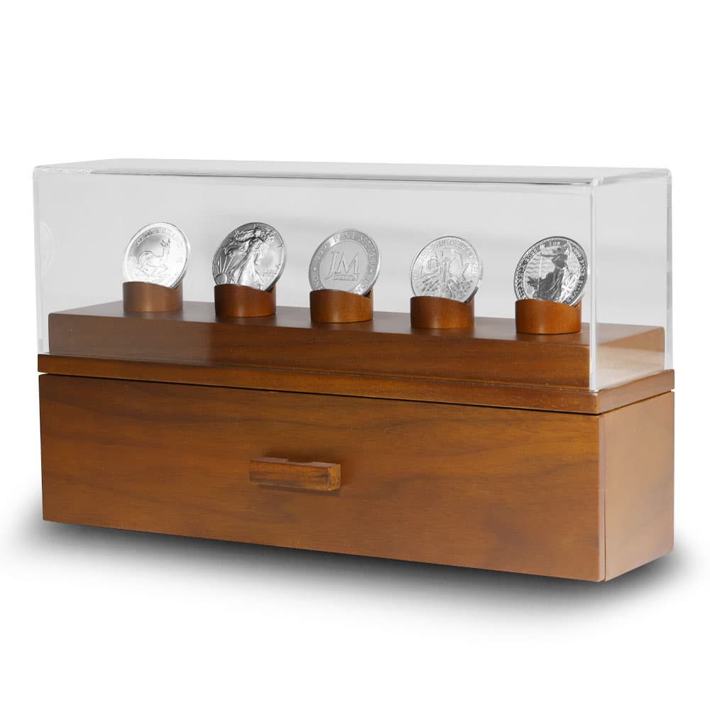 Walnut Coin Deck Display Case with Storage - Apr 3, 2025