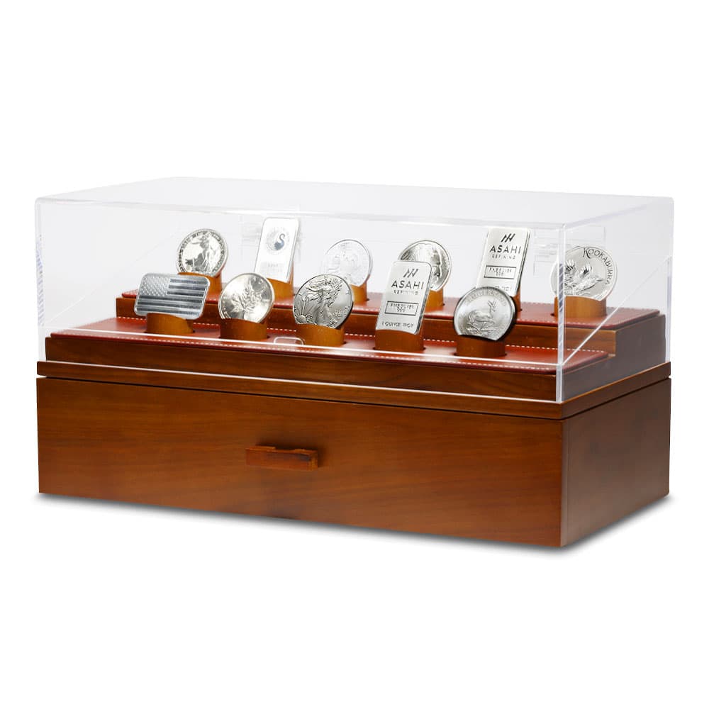 Walnut Coin Chest Display Case w/ Storage - Apr 3, 2025