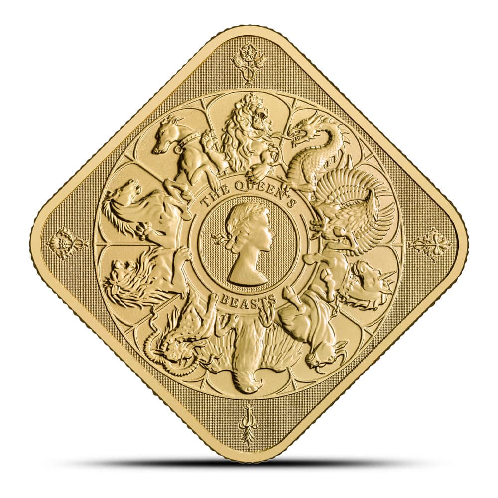 1 oz The Royal Mint Queen’s Beast Collection Gold Bar (New)